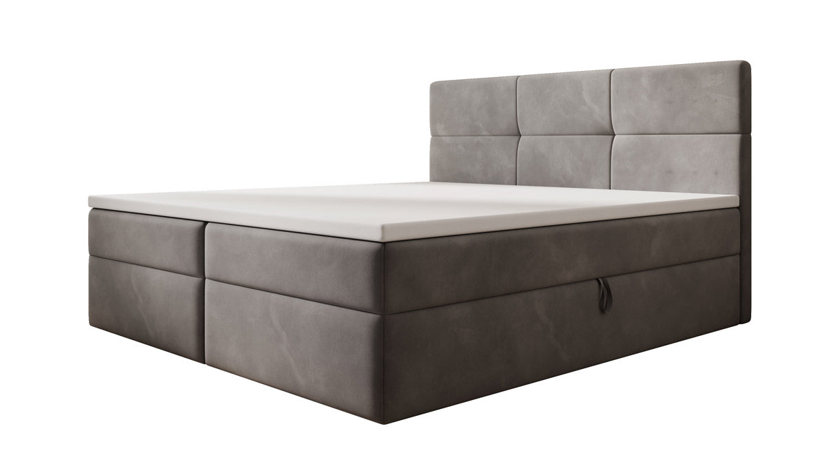 Luxuriöses Eleonora Samt Boxspringbett mit Geräumigem Stauraum und Komfort