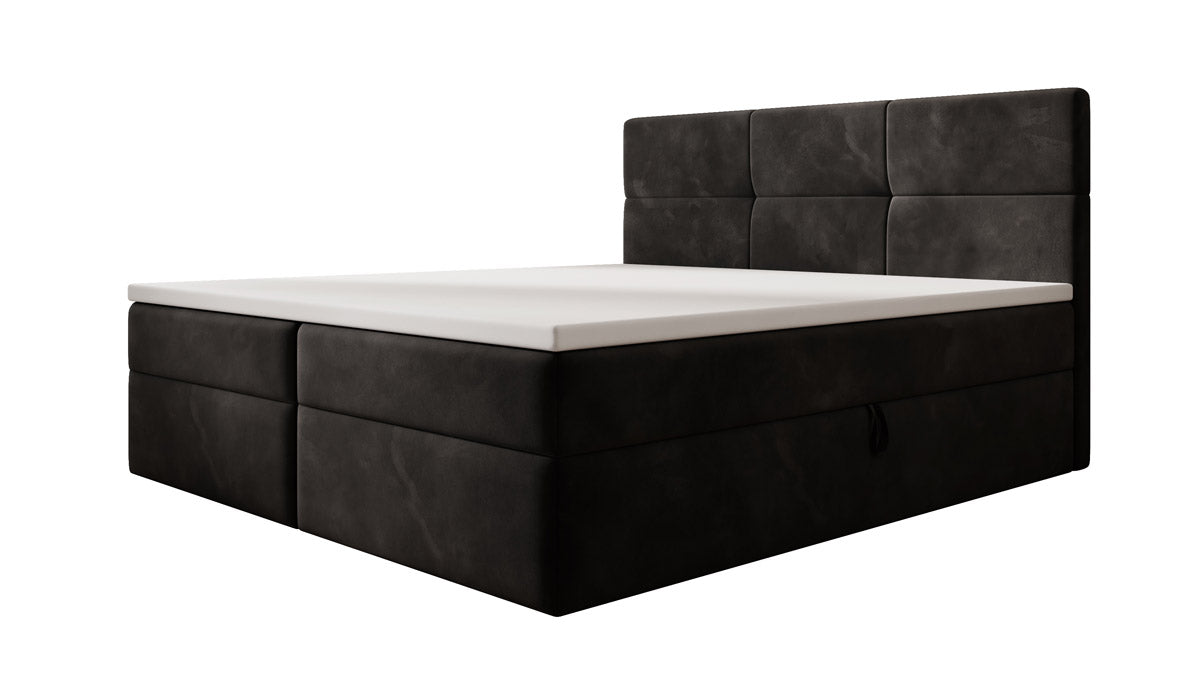 Luxuriöses Eleonora Samt Boxspringbett mit Geräumigem Stauraum und Komfort