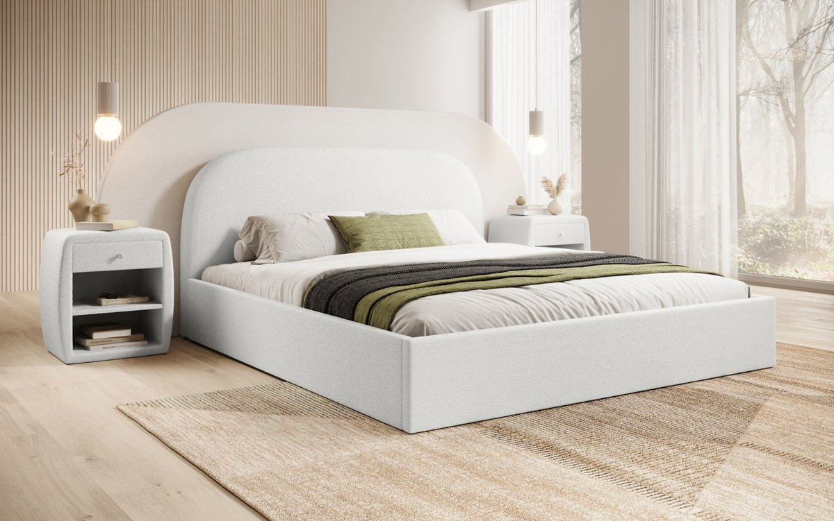 Lorelei Designer Bouclé Polsterbett mit Stauraumfunktion – Eleganz & Komfort für Ihr Schlafzimmer