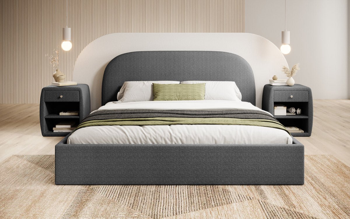 Lorelei Designer Bouclé Polsterbett mit Stauraumfunktion – Eleganz & Komfort für Ihr Schlafzimmer