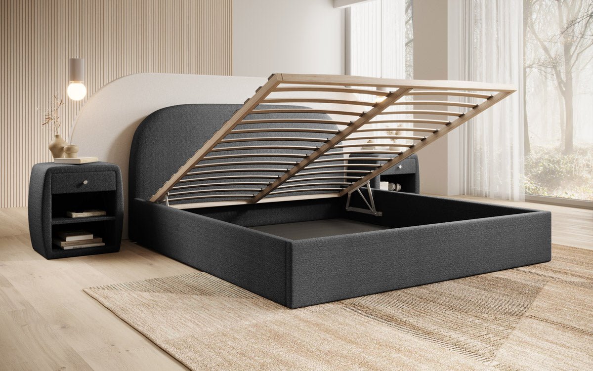 Lorelei Designer Bouclé Polsterbett mit Stauraumfunktion – Eleganz & Komfort für Ihr Schlafzimmer