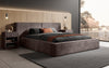 Elegantes Designer Polsterbett Ophelia: Samtiger Cord-Bezug, integrierter Stauraum, maximaler Komfort