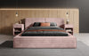 Elegantes Designer Polsterbett Ophelia: Samtiger Cord-Bezug, integrierter Stauraum, maximaler Komfort