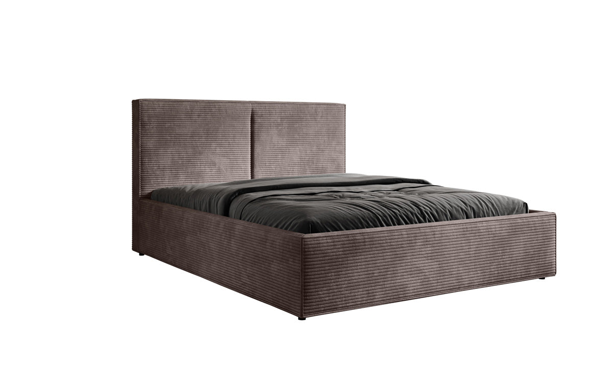 Luxuriöses Designer Polsterbett Elara aus Cord mit viel Stauraum