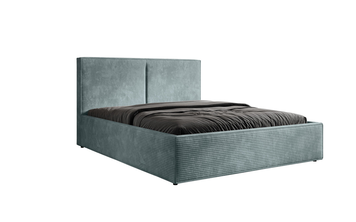 Luxuriöses Designer Polsterbett Elara aus Cord mit viel Stauraum