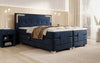 Luxuriöses Boxspringbett Noctis Samt mit elektrischer Verstellung und integrierter LED