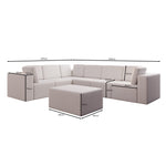Lade das Bild in den Galerie-Viewer, Luxuriöses Modulares Gartensofa Set mit Beistelltisch – Wetterfest &amp; Komfortabel
