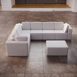 Lade das Bild in den Galerie-Viewer, Luxuriöses Modulares Gartensofa Set mit Beistelltisch – Wetterfest &amp; Komfortabel
