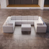 Luxuriöses Modulares Gartensofa U-Form mit Hocker – Wetterfest für Outdoor Komfort