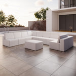 Lade das Bild in den Galerie-Viewer, Luxuriöses Modulares Gartensofa Set U-Form mit Beistellhocker – Wetterfest &amp; Komfortabel
