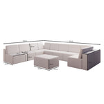 Lade das Bild in den Galerie-Viewer, Luxuriöses Modulares Gartensofa Set U-Form mit Beistellhocker – Wetterfest &amp; Komfortabel
