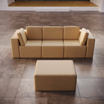 Lade das Bild in den Galerie-Viewer, Modulares Luxus Gartensofa Set Eden mit Hocker – Perfekt für Outdoor-Entspannung
