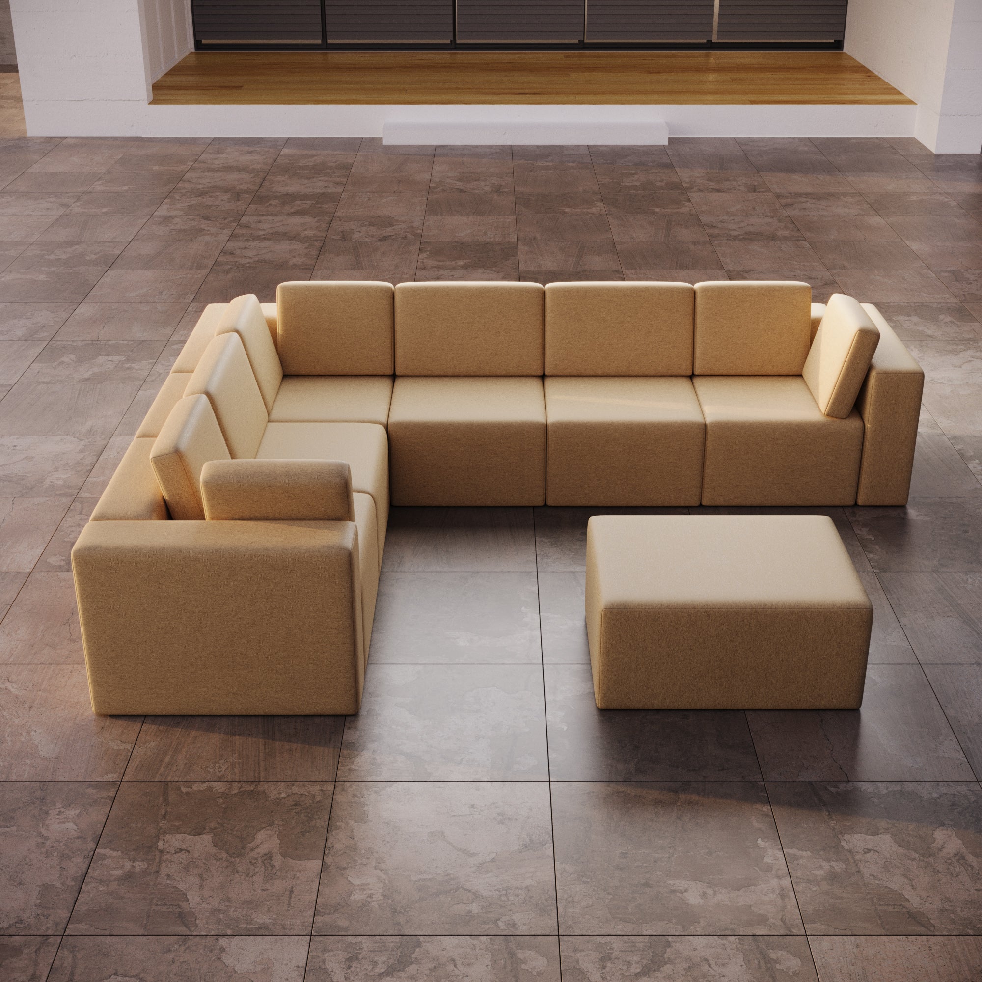 Modulares Gartensofa Eden L Maxi – Luxuriöses Outdoor-Lounge-Set mit Beistellhocker