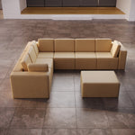 Lade das Bild in den Galerie-Viewer, Luxuriöses Modulares Gartensofa Set mit Beistelltisch – Wetterfest &amp; Komfortabel
