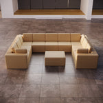 Lade das Bild in den Galerie-Viewer, Luxuriöses Modulares Gartensofa U-Form mit Hocker – Wetterfest für Outdoor Komfort
