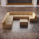 Lade das Bild in den Galerie-Viewer, Luxuriöses Modulares Gartensofa Set U-Form mit Beistellhocker – Wetterfest
