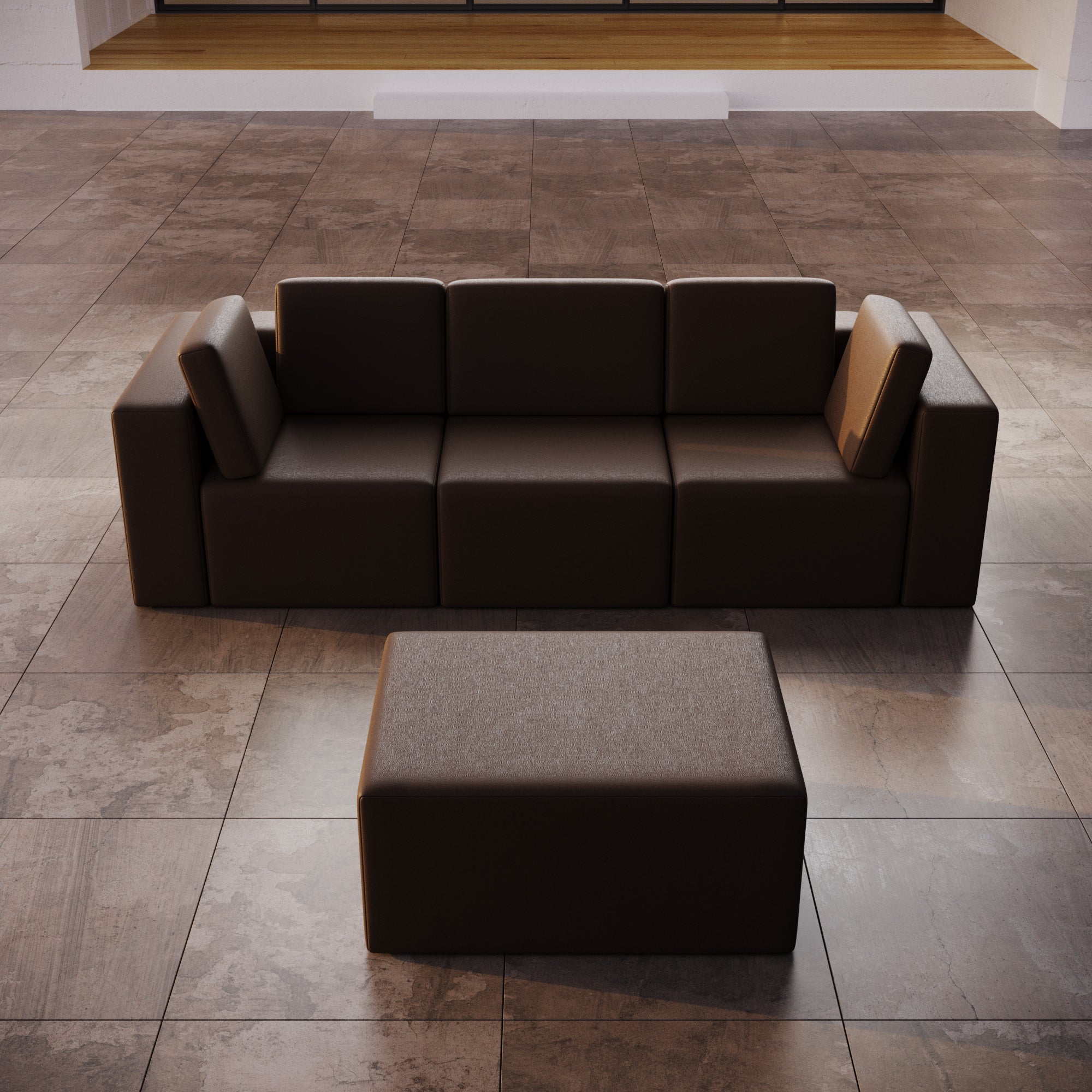 Modulares Luxus Gartensofa Set Eden mit Hocker – Perfekt für Outdoor-Entspannung