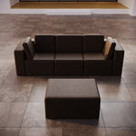 Lade das Bild in den Galerie-Viewer, Modulares Eden Gartensofa Set 3-Sitzer mit Beistellhocker – Wetterfestes Outdoor Lounge Sofa
