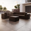 Premium Wetterfester Gartensofa Bezug L-Maxi mit Hocker – Stilvoller Schutz