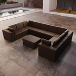 Lade das Bild in den Galerie-Viewer, Luxuriöser Wetterfester Gartensofa-Bezug für Eden U Closed Ecksofa mit Beistellhocker – Optimaler Schutz

