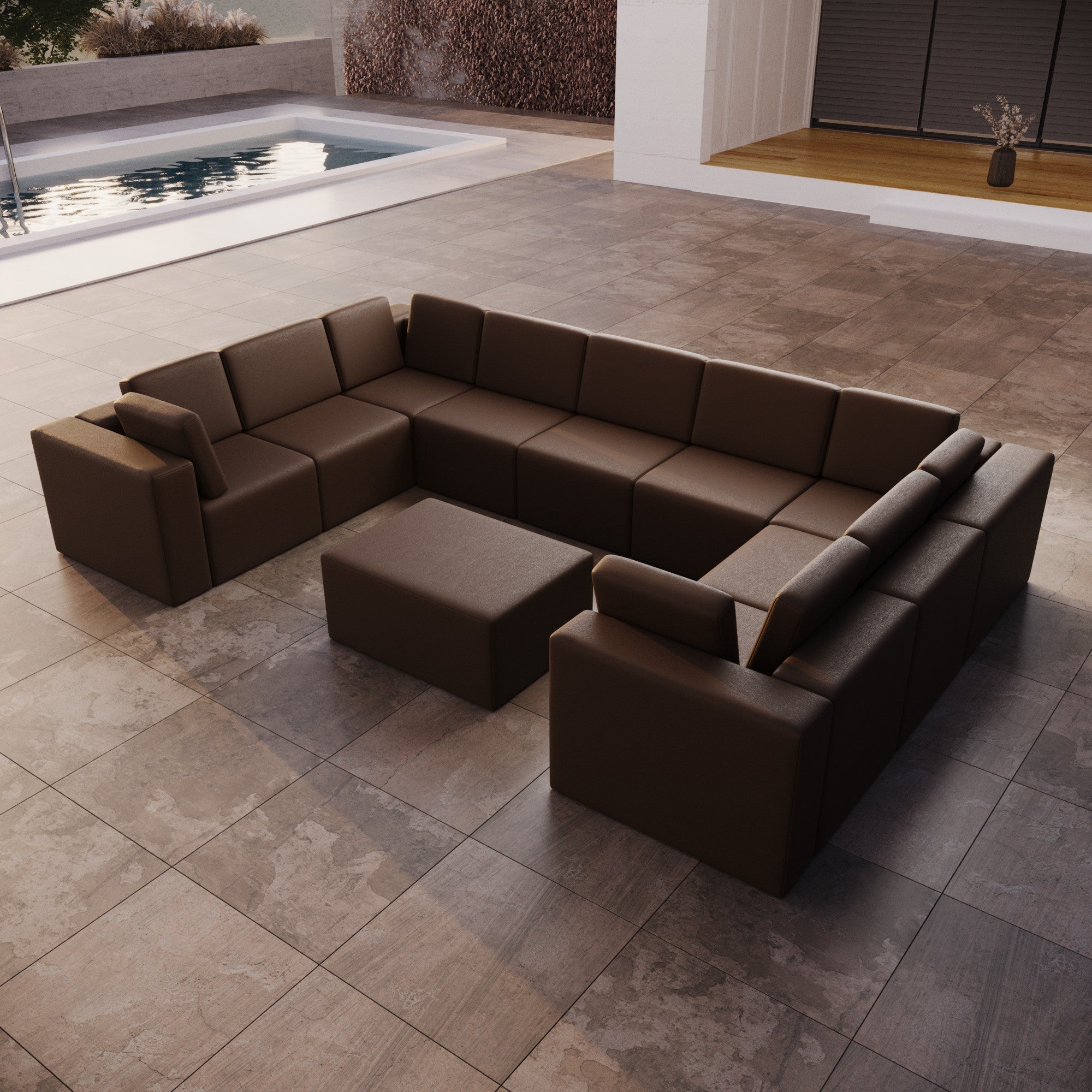 Premium Gartensofa Bezug Eden U Closed Wasserdicht UV-Schutz Reißfest Langlebig