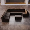 Luxuriöses Modulares Gartensofa Set U-Form mit Beistellhocker – Wetterfest