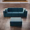 Modulares Eden Gartensofa Set 3-Sitzer mit Beistellhocker – Wetterfestes Outdoor Lounge Sofa