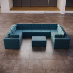 Lade das Bild in den Galerie-Viewer, Luxuriöses Modulares Gartensofa U-Form mit Hocker – Wetterfest für Outdoor Komfort
