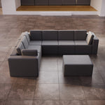Lade das Bild in den Galerie-Viewer, Luxuriöses Modulares Gartensofa Set mit Beistelltisch – Wetterfest &amp; Komfortabel
