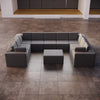Luxuriöses Modulares Gartensofa U-Form mit Hocker – Wetterfest für Outdoor Komfort
