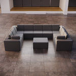 Lade das Bild in den Galerie-Viewer, Luxuriöses Modulares Gartensofa U-Form mit Hocker – Wetterfest für Outdoor Komfort
