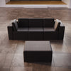 Modulares Eden Gartensofa Set 3-Sitzer mit Beistellhocker – Wetterfestes Outdoor Lounge Sofa