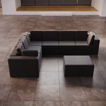 Lade das Bild in den Galerie-Viewer, Luxuriöses Modulares Gartensofa Set mit Beistelltisch – Wetterfest &amp; Komfortabel
