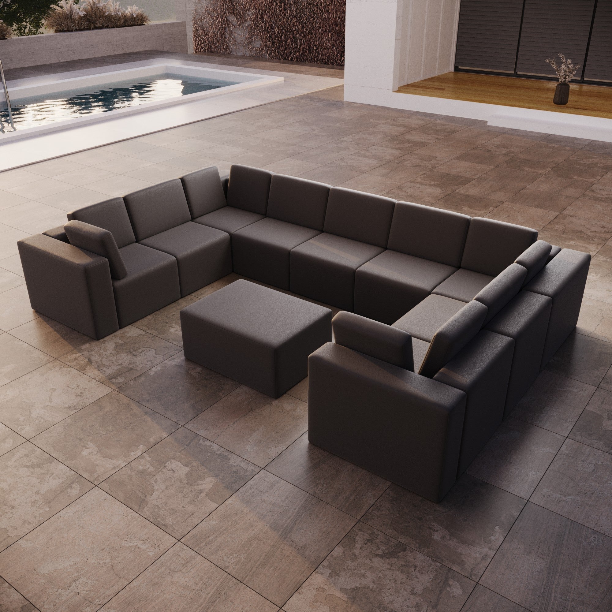 Premium Gartensofa Bezug Eden U Closed Wasserdicht UV-Schutz Reißfest Langlebig