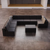 Luxuriöses Modulares Gartensofa Set U-Form mit Beistellhocker – Wetterfest