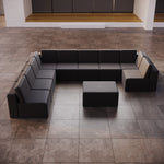 Lade das Bild in den Galerie-Viewer, Luxuriöses Modulares Gartensofa Set U-Form mit Beistellhocker – Wetterfest &amp; Komfortabel
