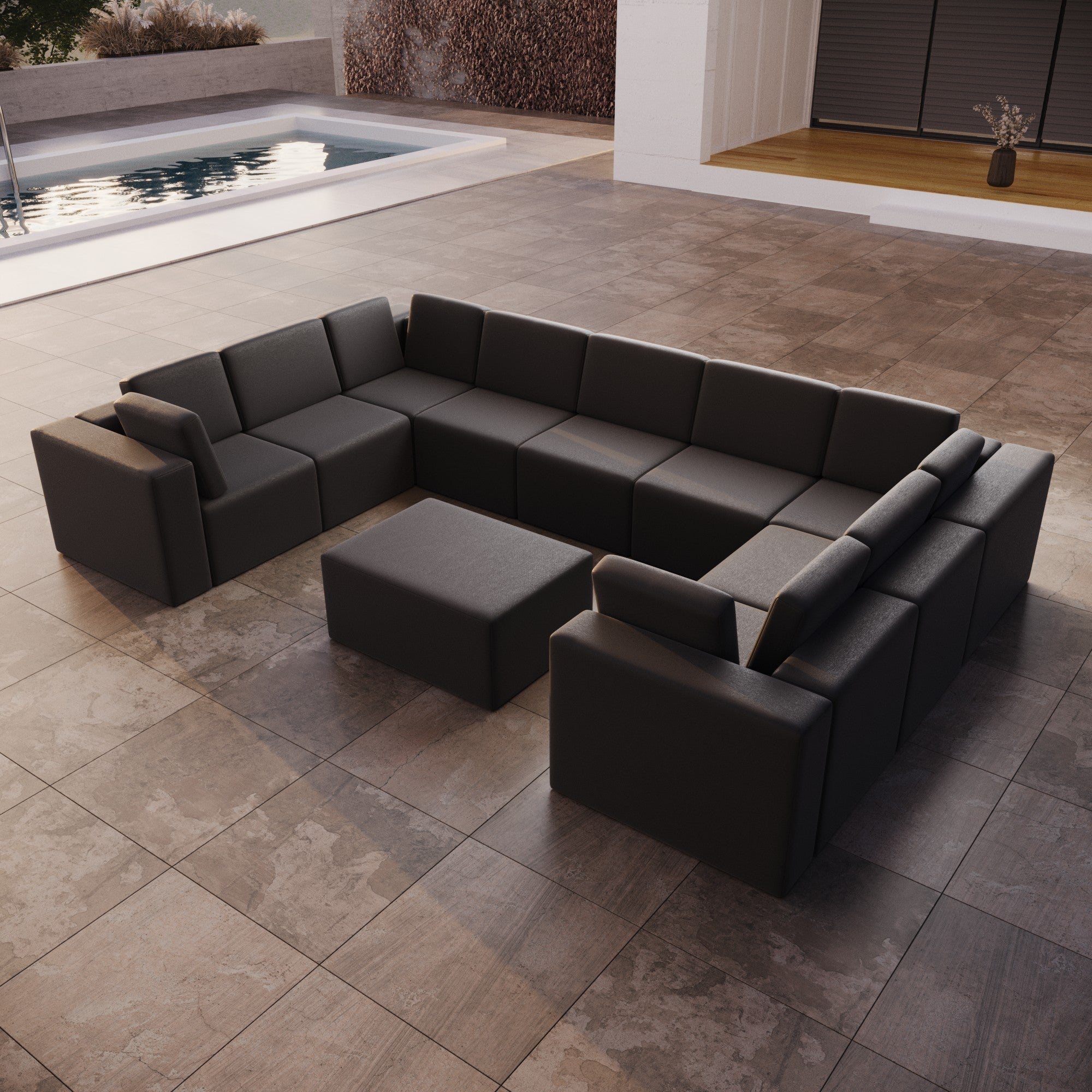 Premium Gartensofa Bezug Eden U Closed Wasserdicht UV-Schutz Reißfest Langlebig