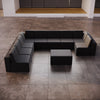 Luxuriöses Modulares Gartensofa Set U-Form mit Beistellhocker – Wetterfest & Komfortabel