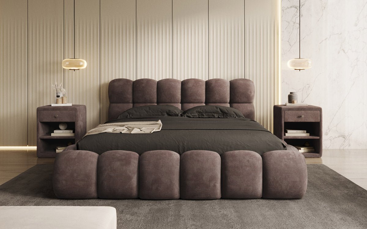 Designer Polsterbett Boston Kordstoff mit Stauraum – Luxuriös, Modern, Komfortabel