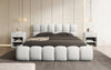 Designer Polsterbett Boston Bouclé mit Stauraum, Samtbezug, moderne Optik