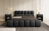 Designer Polsterbett Boston Bouclé mit Stauraum, Samtbezug, moderne Optik