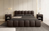 Designer Polsterbett Boston Bouclé mit Stauraum, Samtbezug, moderne Optik