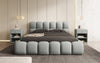 Designer Polsterbett Boston Bouclé mit Stauraum, Samtbezug, moderne Optik