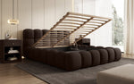 Lade das Bild in den Galerie-Viewer, Luxuriöses Designer Polsterbett Boston: Bouclé Stoff, Integrierter Stauraum, Modernes Schlafzimmer-Highlight
