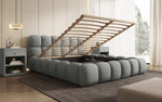 Lade das Bild in den Galerie-Viewer, Luxuriöses Designer Polsterbett Boston: Bouclé Stoff, Integrierter Stauraum, Modernes Schlafzimmer-Highlight
