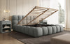 Designer Polsterbett Boston Bouclé mit Stauraum, Samtbezug, moderne Optik