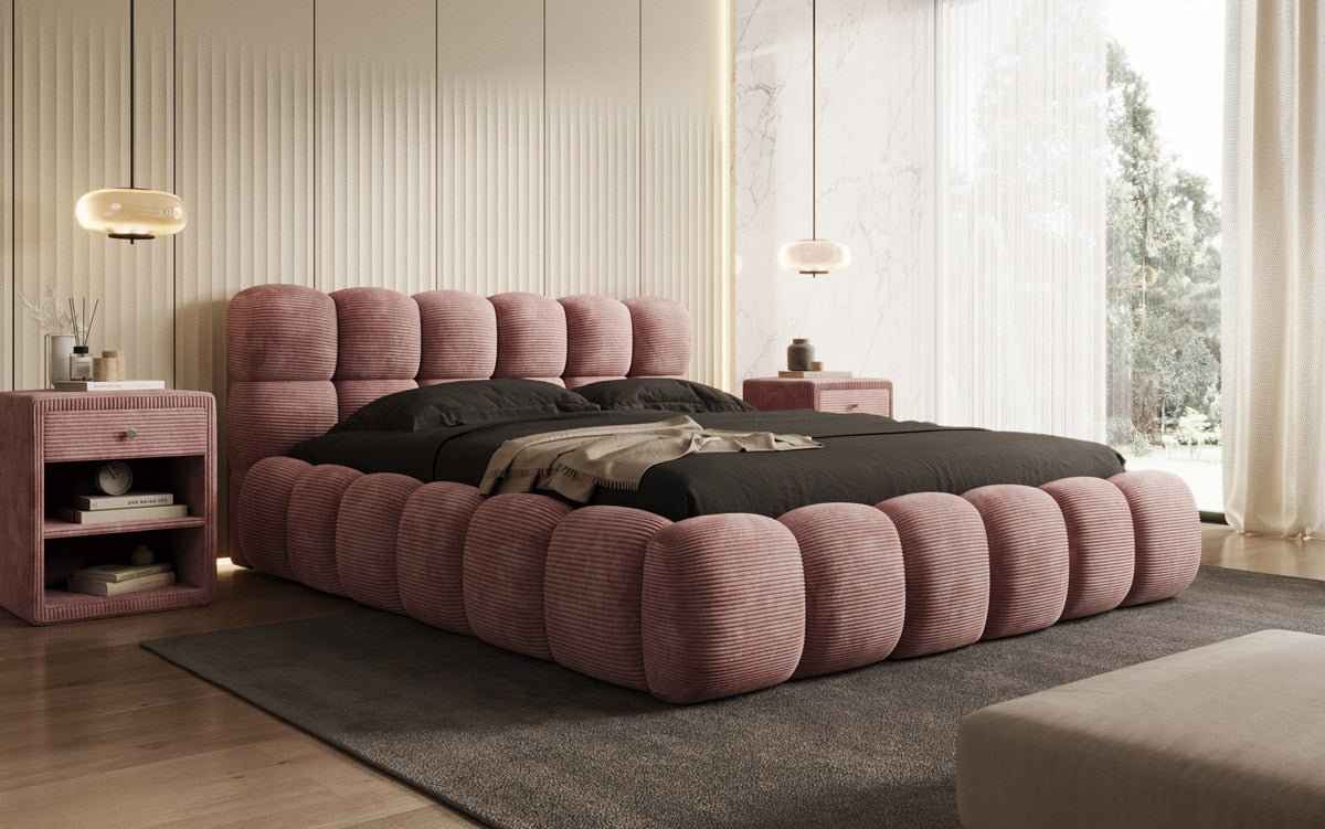 Luxuriöses Polsterbett Boston Cord: Eleganz, Komfort und Praktischer Stauraum für Ihr Schlafzimmer