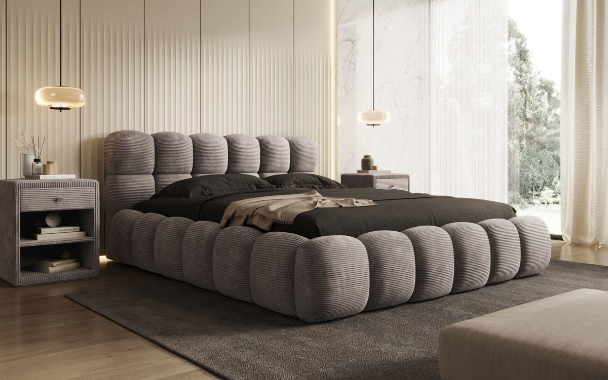 Luxuriöses Polsterbett Boston Cord: Eleganz, Komfort und Praktischer Stauraum für Ihr Schlafzimmer
