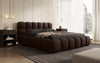 Designer Polsterbett Boston Bouclé mit Stauraum, Samtbezug, moderne Optik