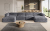 Gemütliches U-förmiges Cord-Sofa: Luxuriöser Komfort mit Schlaffunktion und Stauraum